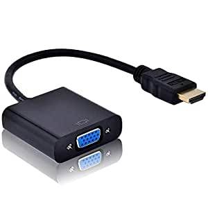 HDMI to VGA Converter Adapter 1080p with 3.5mm Audio & Micro USB Power Cables Compatible for PC Laptop Ultrabook Raspberry Pi Projector Monitor [ Premium Aluminum Alloy ]